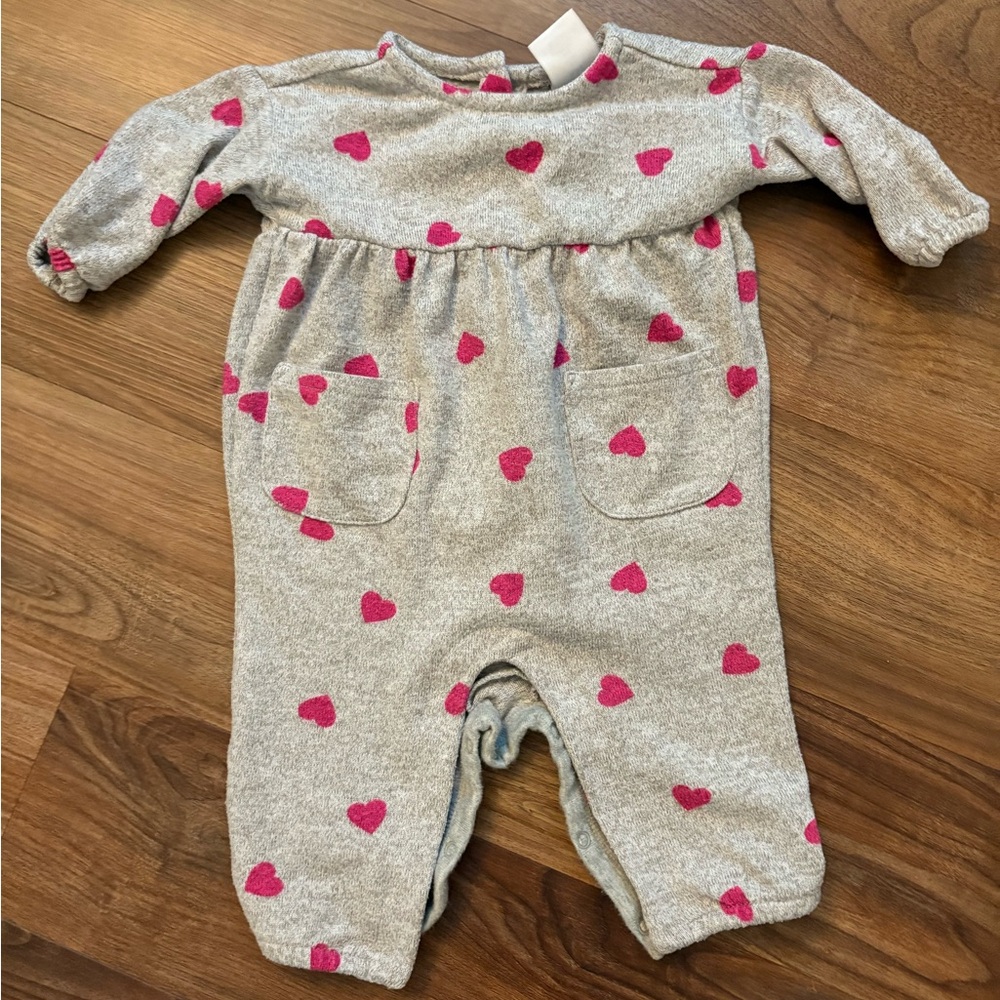 GAP gray/pink romper